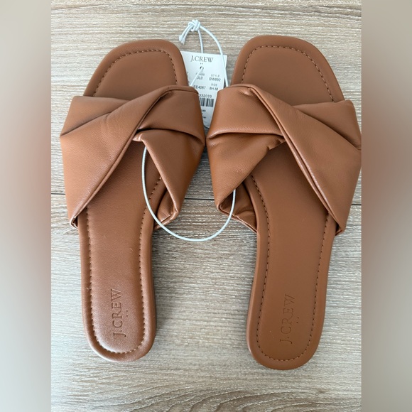 J. Crew Shoes - J. Crew Brown Leather Sandals with Crossed Straps